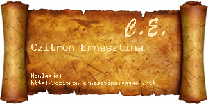 Czitron Ernesztina névjegykártya