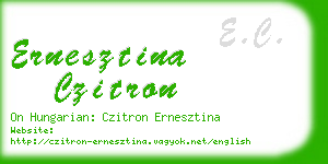 ernesztina czitron business card